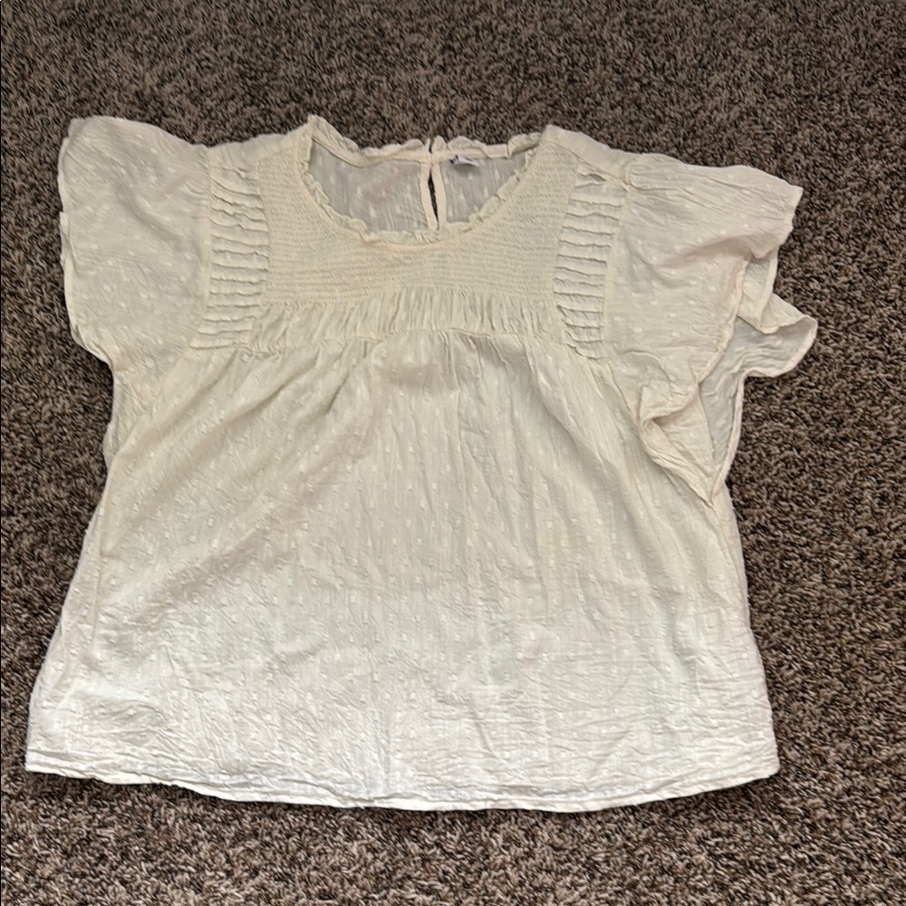Cream Textured Blouse